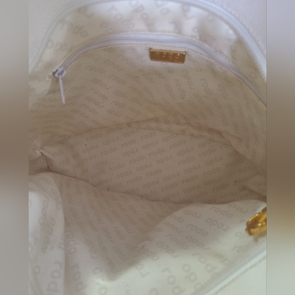 Rodo - Vintage Nautical Gold and White Bag with Rope Handles - Picture 10 of 13